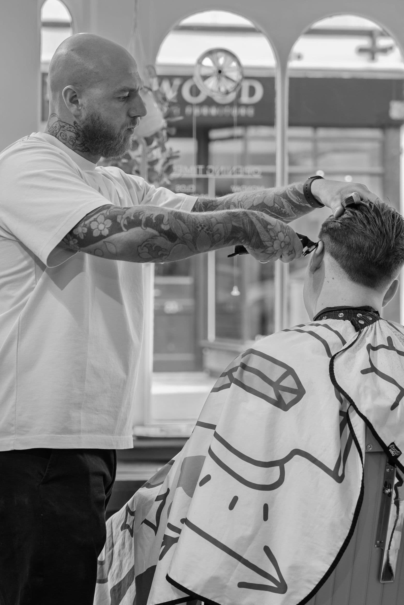 Black and white client portrait