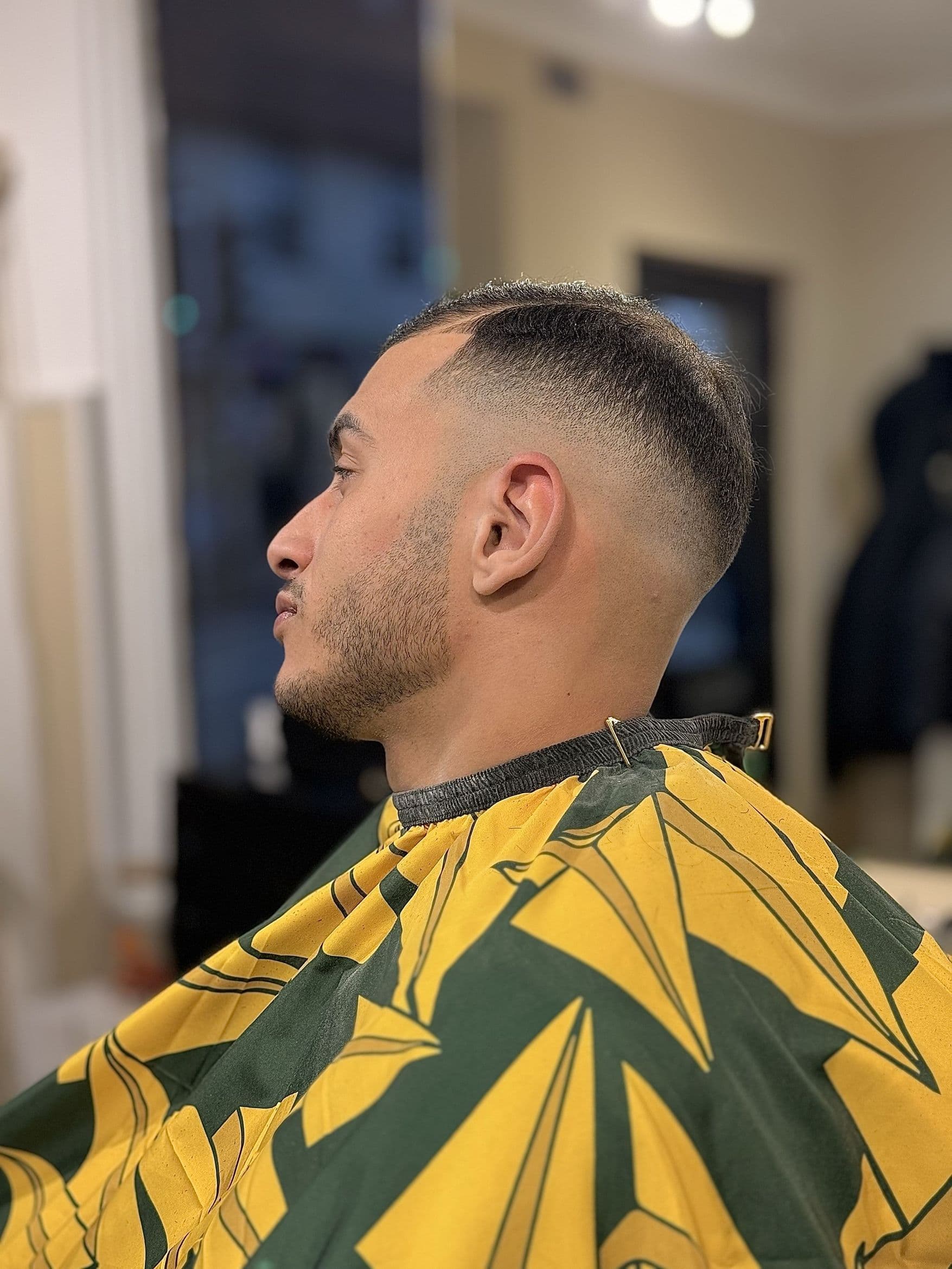 Side profile haircut detail