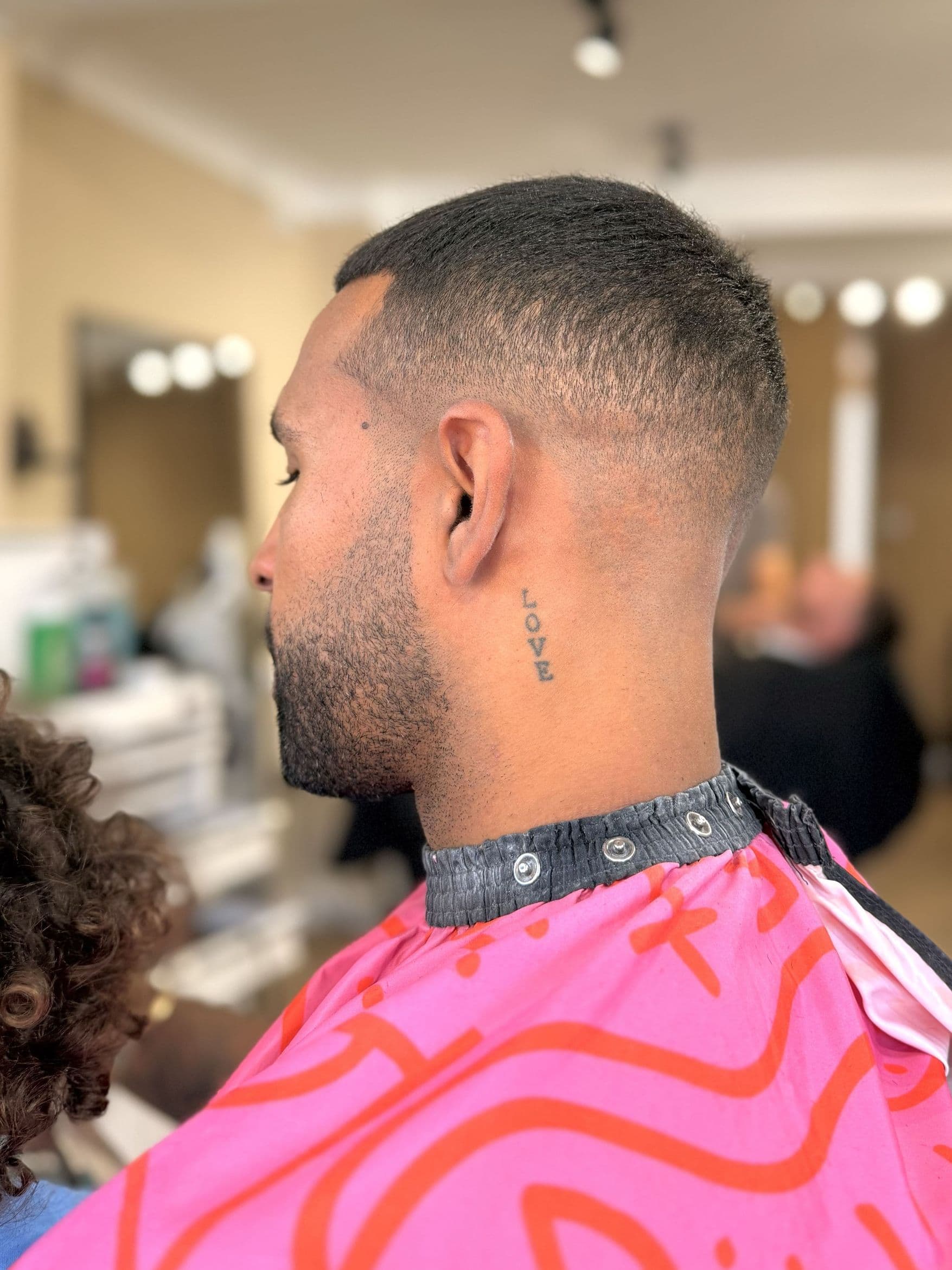Side profile haircut detail